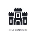 black solomon temple in jerusalem isolated vector icon. simple element illustration from religion concept vector icons. solomon