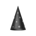 Black sorcerer hat with silver stars Royalty Free Stock Photo
