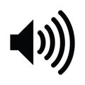 Black Sound audio symbol for banner, general design print and websites.