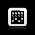 Black Sound mixer controller icon isolated on black background. Dj equipment slider buttons. Mixing console. Silver Royalty Free Stock Photo