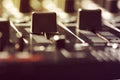 Black sound mixer controller Royalty Free Stock Photo