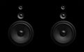 Black sound speaker close-up. Royalty Free Stock Photo