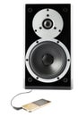 Black sound speaker and mp4 player Royalty Free Stock Photo