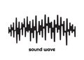 Black sound wave. Isolated design symbol. Pulse music player. Isolated audio logo. Vector equalizer element