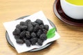 Black soybean and green tea Royalty Free Stock Photo