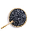 Black Soybeans (Black Soya Bean), Black Soy beans in threshing basket