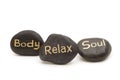 Black spa massage stones Royalty Free Stock Photo