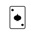 Black spade card. Element of gambling luck in poker