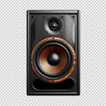 Black Speaker isolated on transparent background Royalty Free Stock Photo