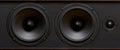 Black speaker system speakers close-up. Wide format for a banner, macro shot