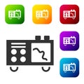 Black Spectrometer icon isolated on white background. Set icons in color square buttons. Vector