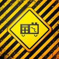 Black Spectrometer icon isolated on yellow background. Warning sign. Vector