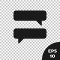 Black Speech bubble chat icon isolated on transparent background. Message icon. Communication or comment chat symbol Royalty Free Stock Photo