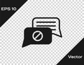 Black Speech bubble chat icon isolated on transparent background. Message icon. Communication or comment chat symbol Royalty Free Stock Photo