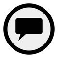 Black Speech Bubble Icon Inside a Circle on White Background chat icon message symbol Royalty Free Stock Photo