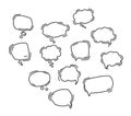 Black Speech bubble line icons. Hand drawn Black doodle. Royalty Free Stock Photo