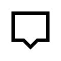 Black speech bubble sign isolated on white, bubble speak icon trendy flat design, simple square dialog message for icon, speech