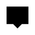 Black speech bubble sign isolated on white, bubble speak icon trendy flat design, simple square dialog message for icon, speech