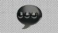 Black speech bubble with three black circles Royalty Free Stock Photo