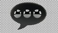 Black speech bubble with three reflective eyes Royalty Free Stock Photo