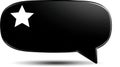 Black Speech Bubble with White Star, Chat Icon, Communication Concept Royalty Free Stock Photo