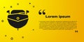 Black Speedboat icon isolated on yellow background. Vector Illustration