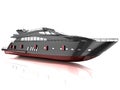 Black speedboat isolated