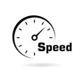 Black Speedometer icon or logo, Speed meter Royalty Free Stock Photo