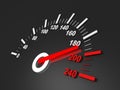 Black speedometer with red arrow Royalty Free Stock Photo