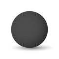 Black sphere, ball or orb. 3D vector object with dropped shadow on white background Royalty Free Stock Photo