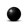 Black sphere illustration. Glossy ball object. Shiny surface design. Vector render element. Royalty Free Stock Photo