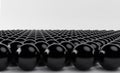 Black spheres an arrow on white background. 3d render Royalty Free Stock Photo