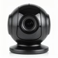Black Spherical Camera on Stand Isolated on White Background Photography Royalty Free Stock Photo