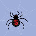 Black spider with a dollar sign on it Royalty Free Stock Photo