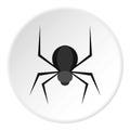 Black spider icon circle Royalty Free Stock Photo