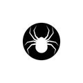 Black Spider logo template vector icon illustration Royalty Free Stock Photo