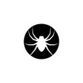 Black Spider logo template vector icon illustration Royalty Free Stock Photo