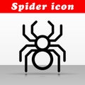Black spider vector icon design Royalty Free Stock Photo
