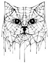 Black spiderweb silhouette head cat. Halloween accessory