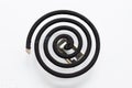 Black spiral mosquito repellent coil on white background Royalty Free Stock Photo