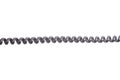 Black spiral telephone cord isolated on white background Royalty Free Stock Photo