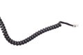 Black spiral telephone cord isolated on white background Royalty Free Stock Photo