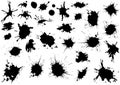 Black Splatters on White Background