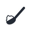 Black Spoon with sugar icon isolated on white background. Teaspoon for tea or coffee. Vector Royalty Free Stock Photo