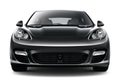 Black sport car - front view Royalty Free Stock Photo