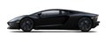 Black sport car side view. Royalty Free Stock Photo