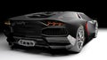 Black sport supercar isolated on black background - 3D rendering illustration