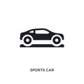 black sports car isolated vector icon. simple element illustration from transport-aytan concept vector icons. sports car editable Royalty Free Stock Photo