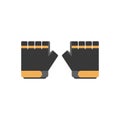 Sports gloves in a flat style on an isolated white background. Vector illustration