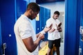 Black Sportsman in Locker Room